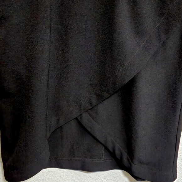 Bobeau Women’s Dress Minimalist Classic Modern Chic Black Wrap Skirt Sheath M - Picture 7 of 9